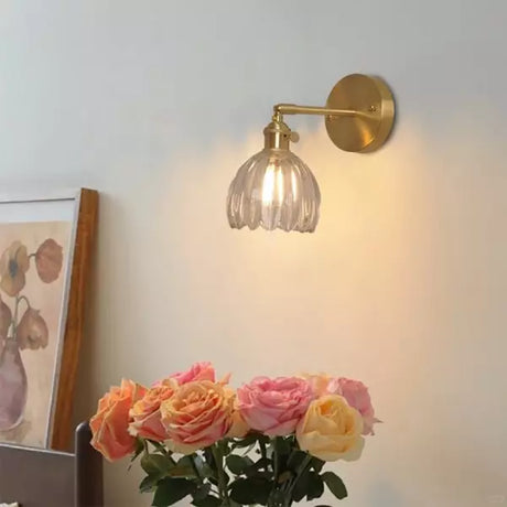 Vägglampa Vintage Glas Mässing Sconces Carvallo