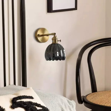 Vägglampa Vintage Glas Mässing Sconces Carvallo