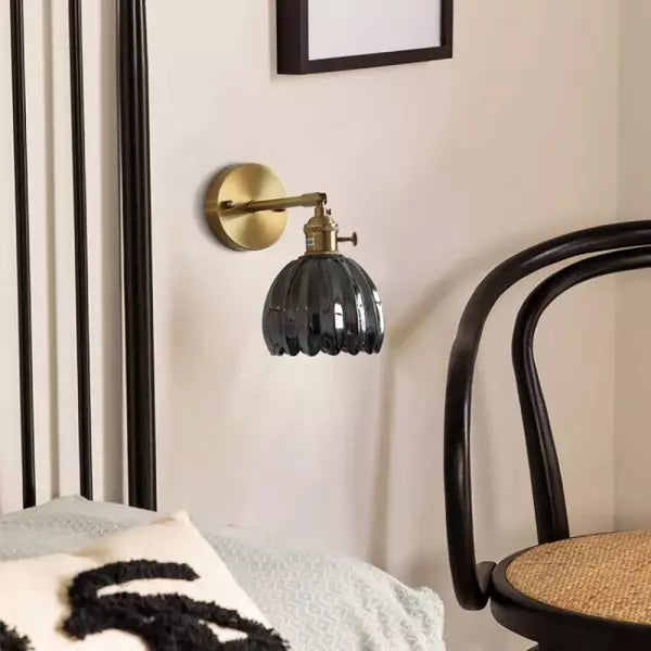 Vägglampa Vintage Glas Mässing Sconces Carvallo