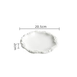 Rock Pattern Edged Ceramic Serving Plate for Stylish Dining Carvallo