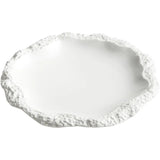 Rock Pattern Edged Ceramic Serving Plate for Stylish Dining Carvallo