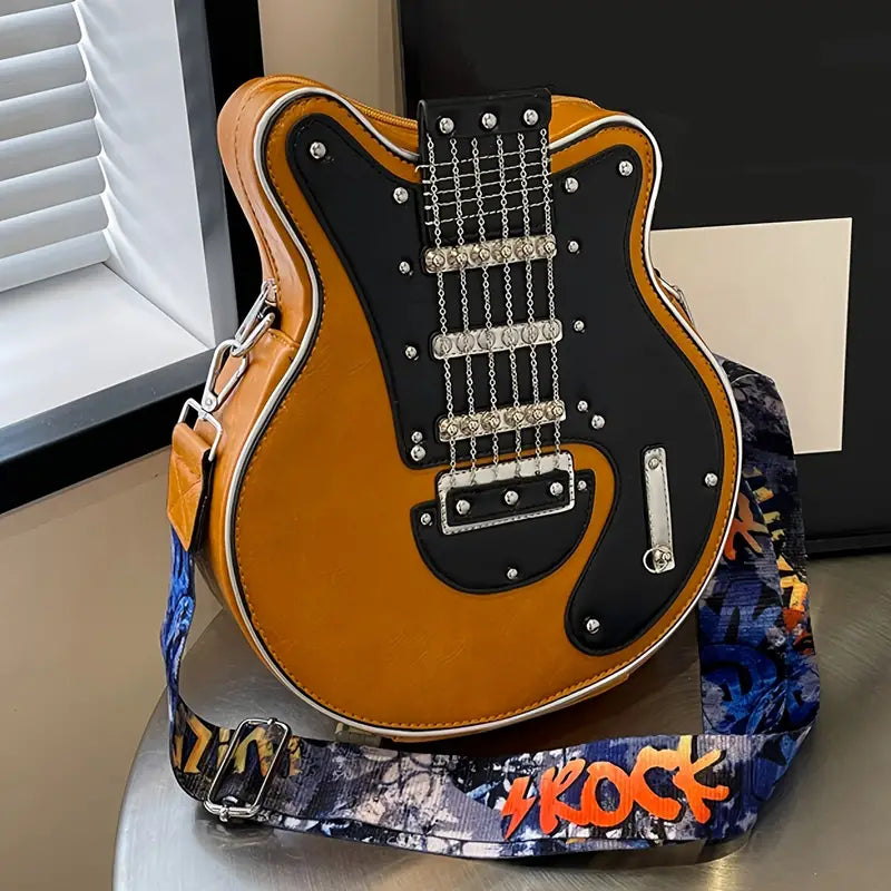Rockstar - Vintage Retro Gitarr Crossbody Väska MILA Sverige