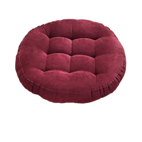Rund Corduroy Solid Tufted Tjock Kudde för Komfort Carvallo