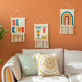 Tufted Wall Art – Geometrisk Regnbågsbroderi Väggtape Carvallo