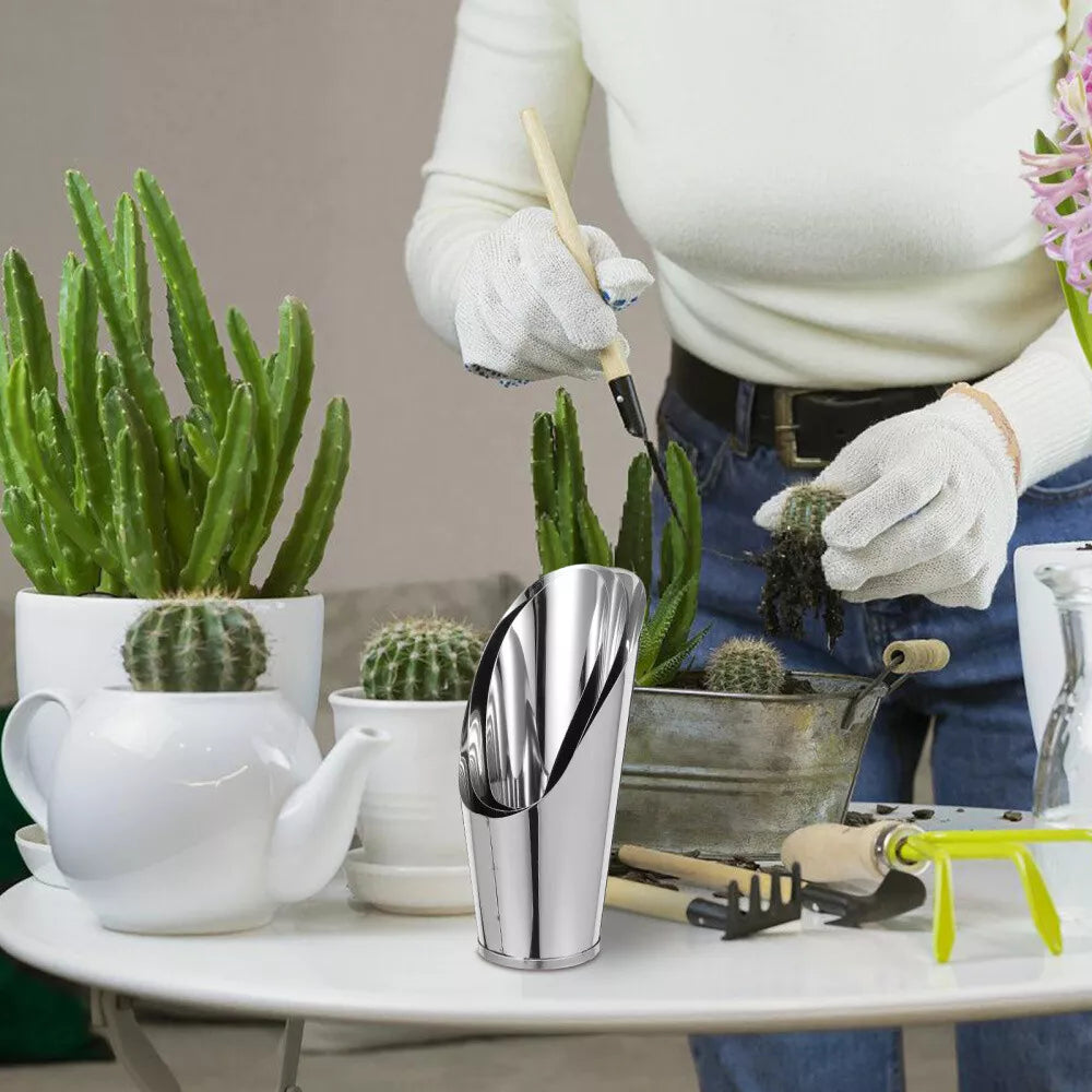 Rostfritt stålspade för blomjord – Robust planteringsspade för trädgård och balkong Carvallo