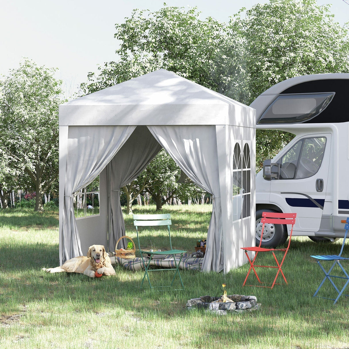 2m x 2m Utomhus Fällbar Gazebo Tält - Pop Up Partytält Carvallo