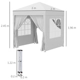 2m x 2m Utomhus Fällbar Gazebo Tält - Pop Up Partytält Carvallo