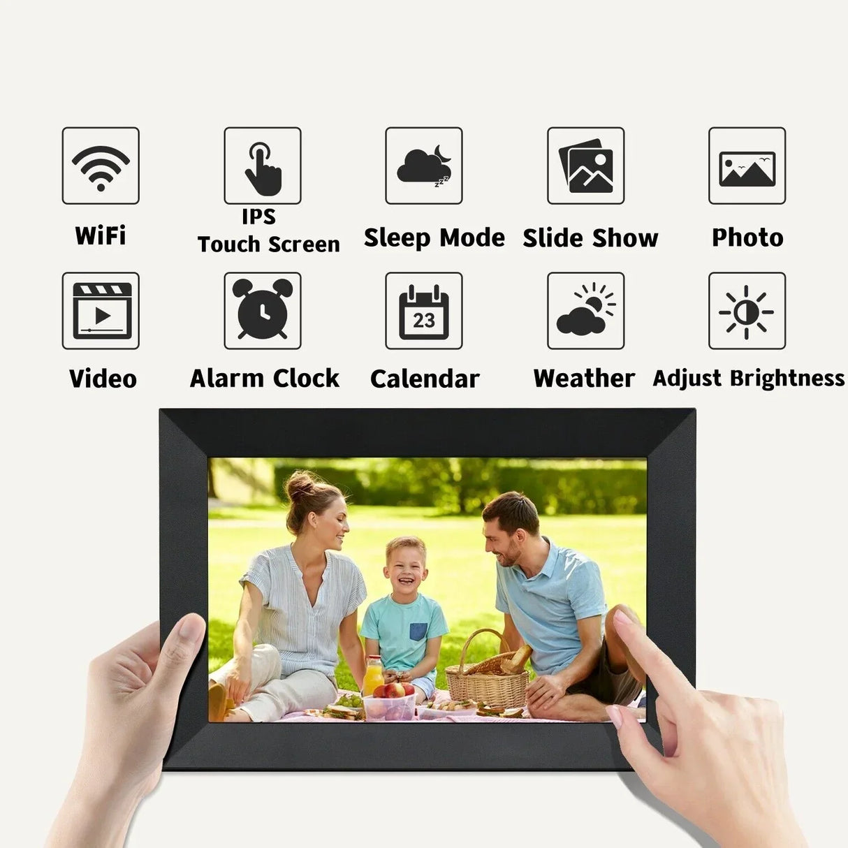 10,1-tums WiFi digital fotoram med 1080P HD pekskärm Carvallo