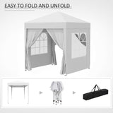 2m x 2m Utomhus Fällbar Gazebo Tält - Pop Up Partytält Carvallo