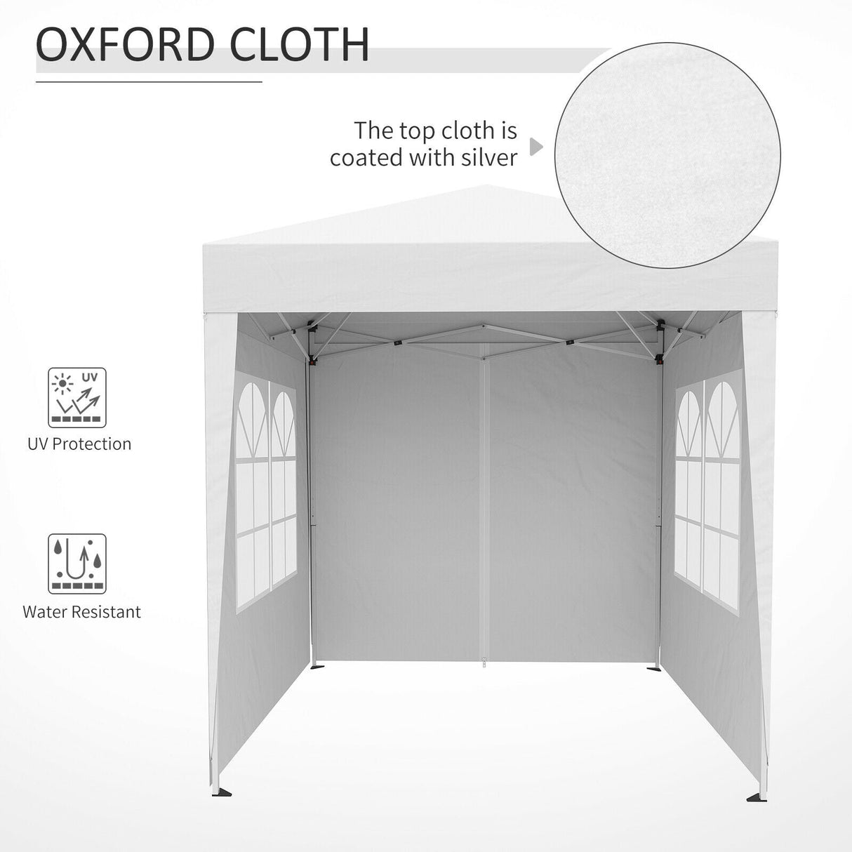 2m x 2m Utomhus Fällbar Gazebo Tält - Pop Up Partytält Carvallo