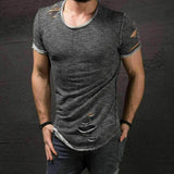 Shredded Tee för män-Clothes for Men-Hemnix-Grå-XS-Hemnix