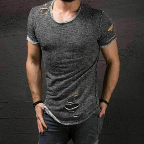 Shredded Tee för män-Clothes for Men-Hemnix-Grå-XS-Hemnix