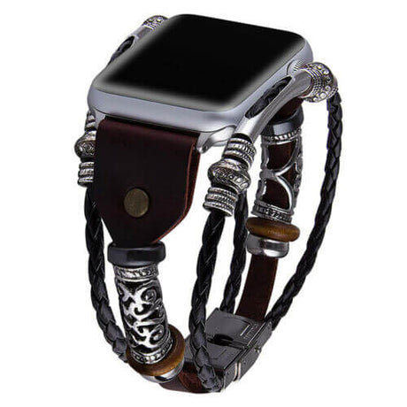 Vintage rem för Apple Watch-Jewelry-Hemnix-Brun-För 38mm 40mm 41mm-Hemnix