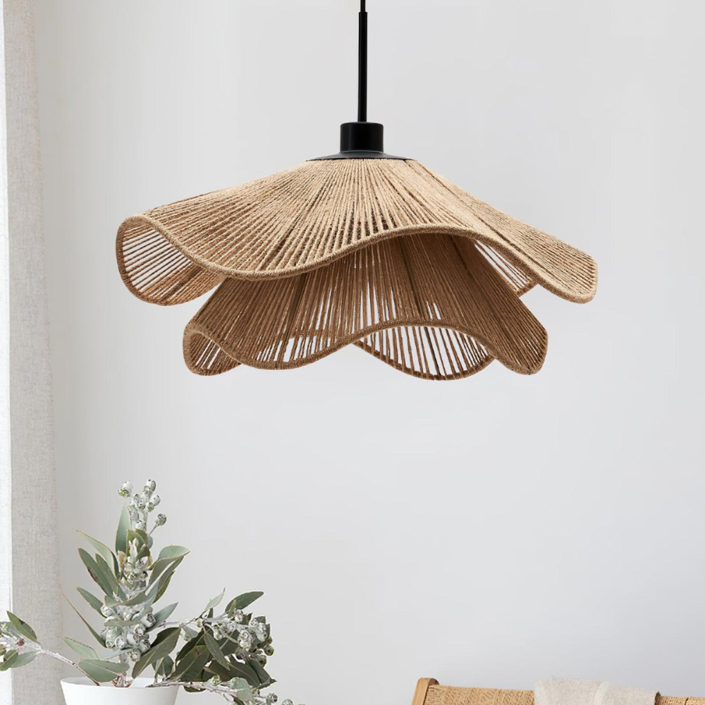 Boho Jute Lampskärm Naturlig Elegans för Stilren Heminredning Carvallo