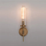 Modern vägglampa med ribbat glas och kopparfinish Carvallo