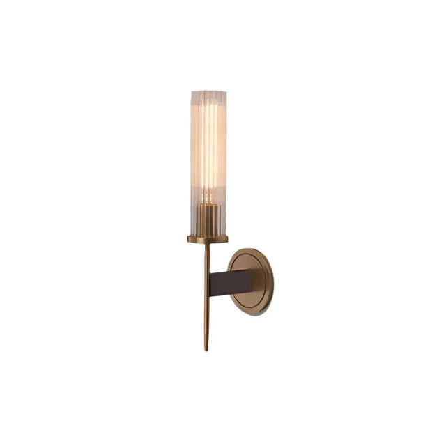 Modern vägglampa med ribbat glas och kopparfinish Carvallo
