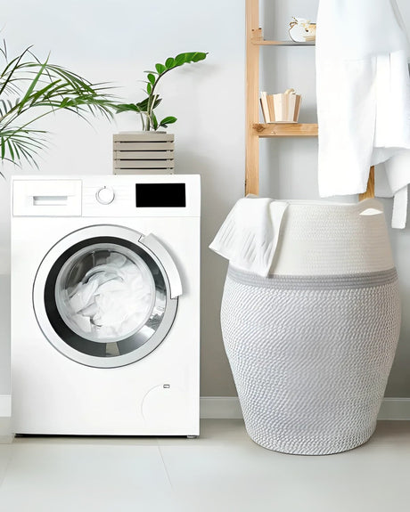 Carvallo - Elegant tvåfärgad tvättkorg för stiligt och praktiskt förvaring Carvallo