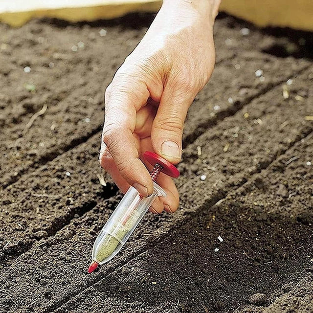 Nadel-Sam spridare för trädgård – Precis frödispenser för jämn sådd Carvallo