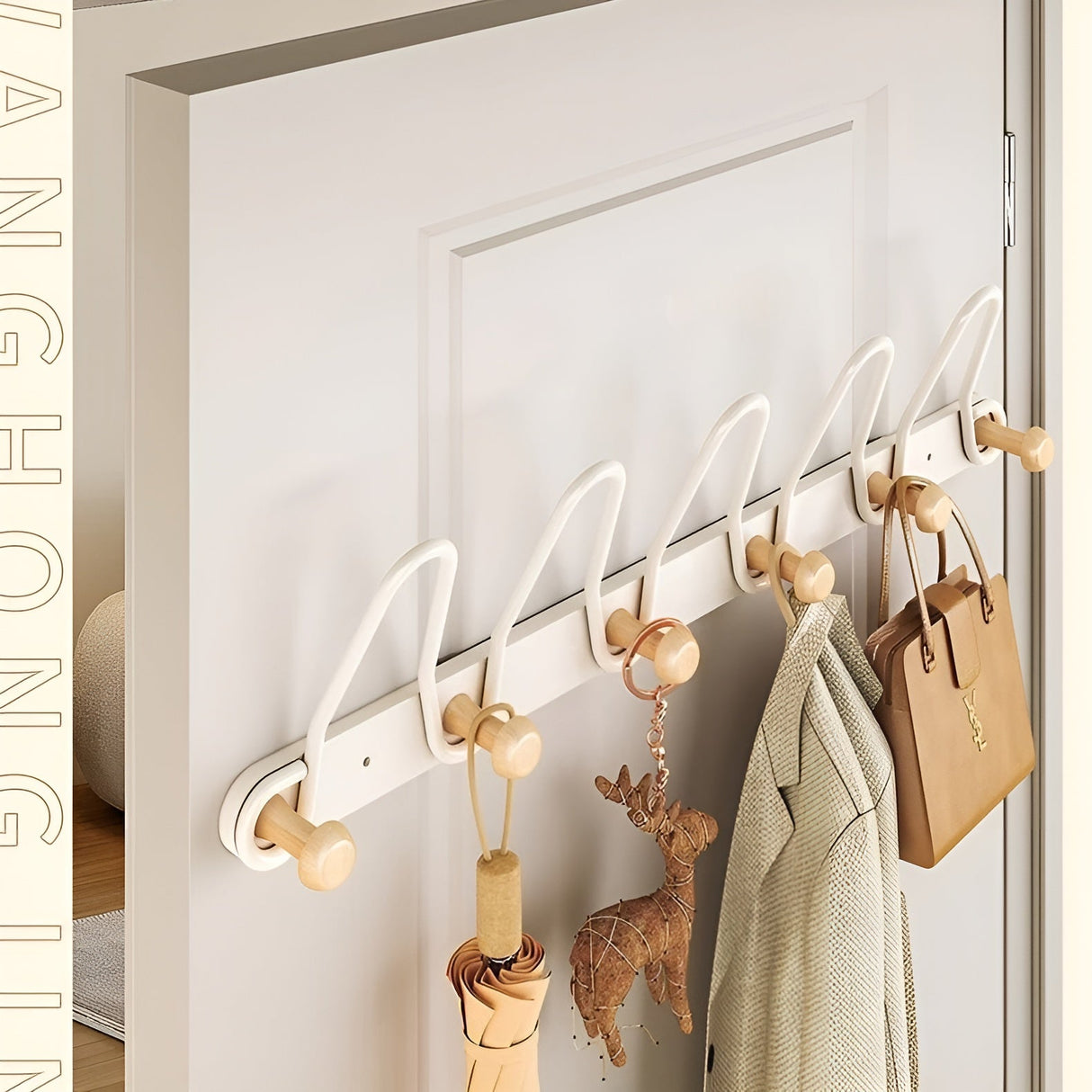 Hängande väggkrokar med dubbla rader - praktisk hängande förvaring för dörrar eller väggar Carvallo