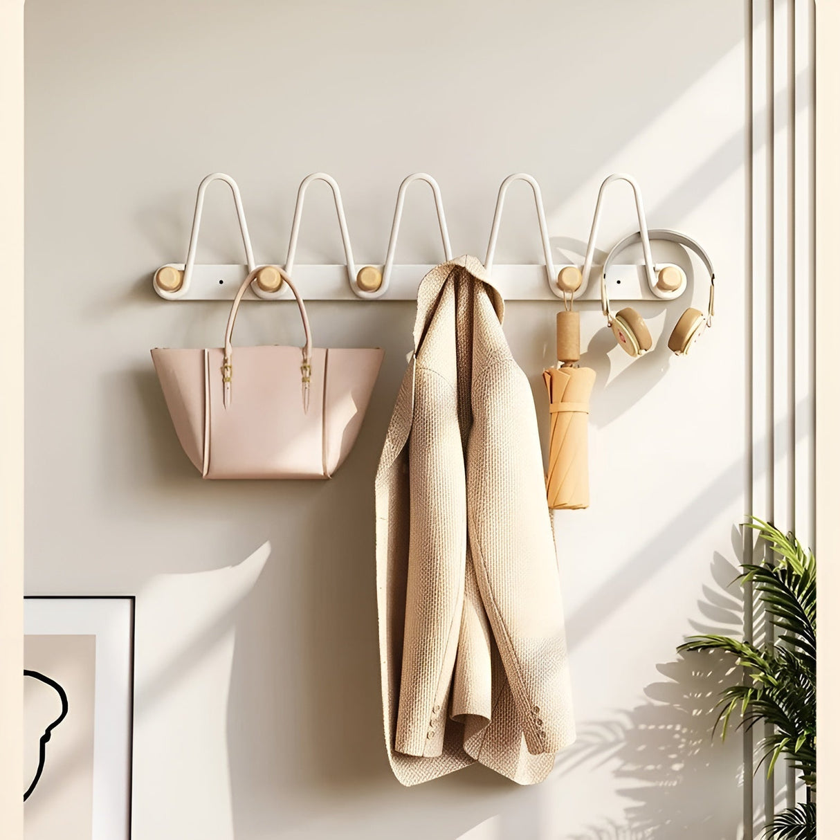 Hängande väggkrokar med dubbla rader - praktisk hängande förvaring för dörrar eller väggar Carvallo