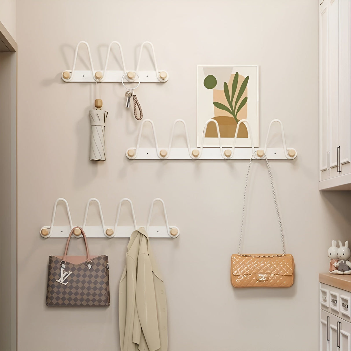 Hängande väggkrokar med dubbla rader - praktisk hängande förvaring för dörrar eller väggar Carvallo