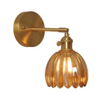 Vägglampa Vintage Glas Mässing Sconces Carvallo