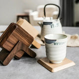 Sex Dela Valnöt Underlägg Set - Miljövänlig Trästil Carvallo