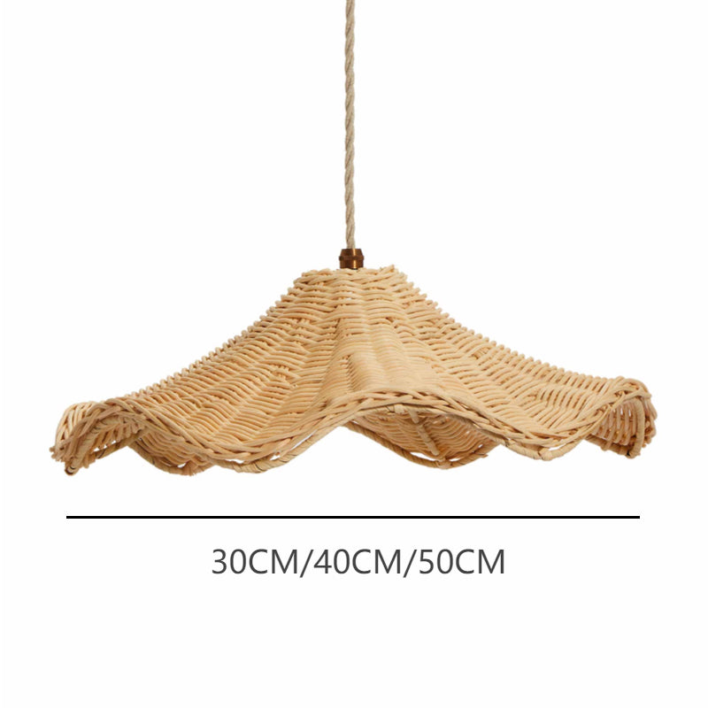 Boho Wicker Rattan Lampa i Lantstil Carvallo