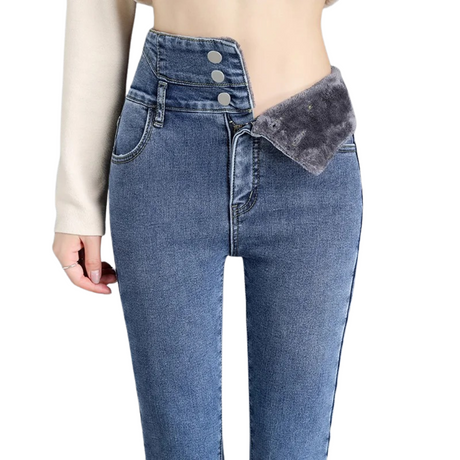 Termiska skinny jeans med hög midja-Bellasverige-Blå-25-Hemnix