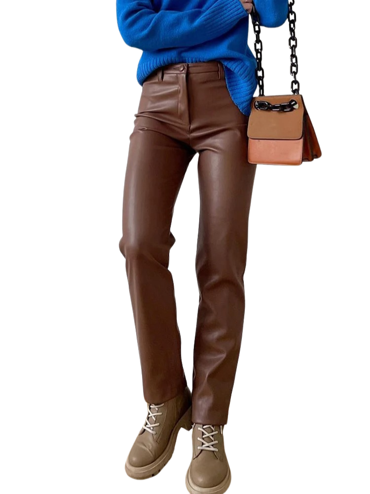 Klassiska läderbyxor för kvinnor-Bellasverige-Hemnix