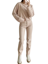 Klassiska läderbyxor för kvinnor-Bellasverige-Hemnix