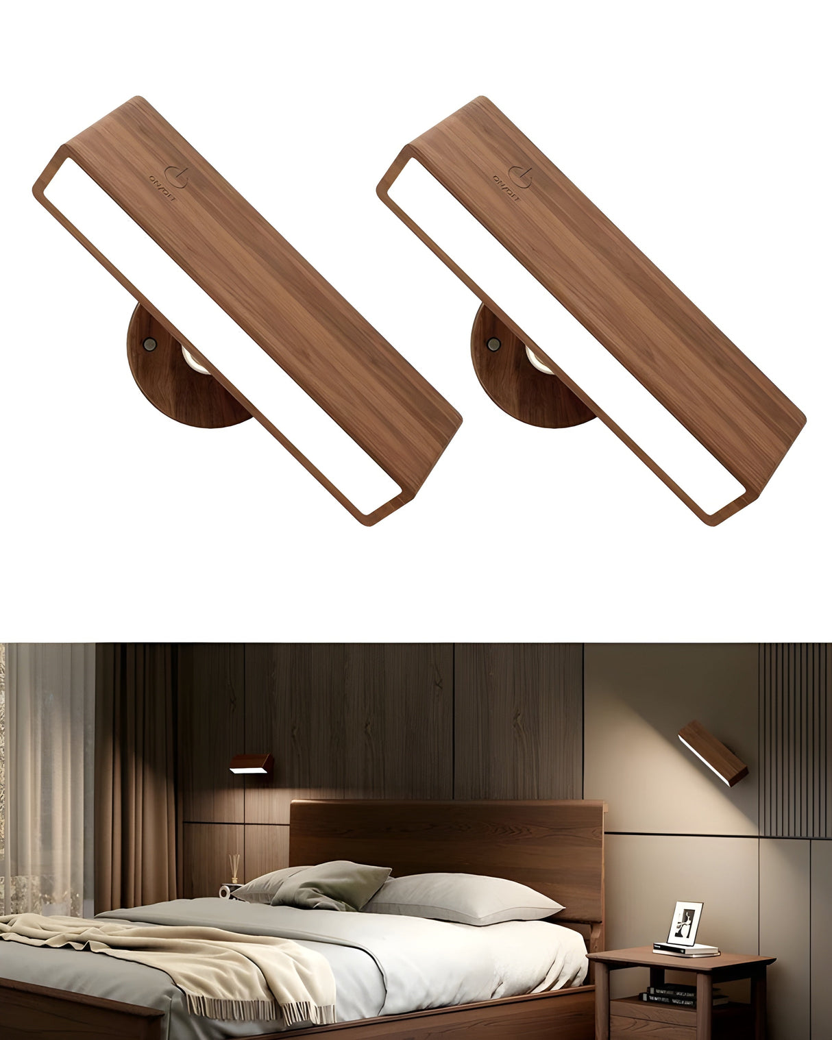 Klein Justerbar Vägglampa – Trä & Magnet | Flexibel och Stilfull Carvallo