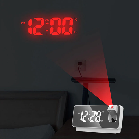 NeoClock - Smart projektionsväckarklocka med LED-skärm Carvallo