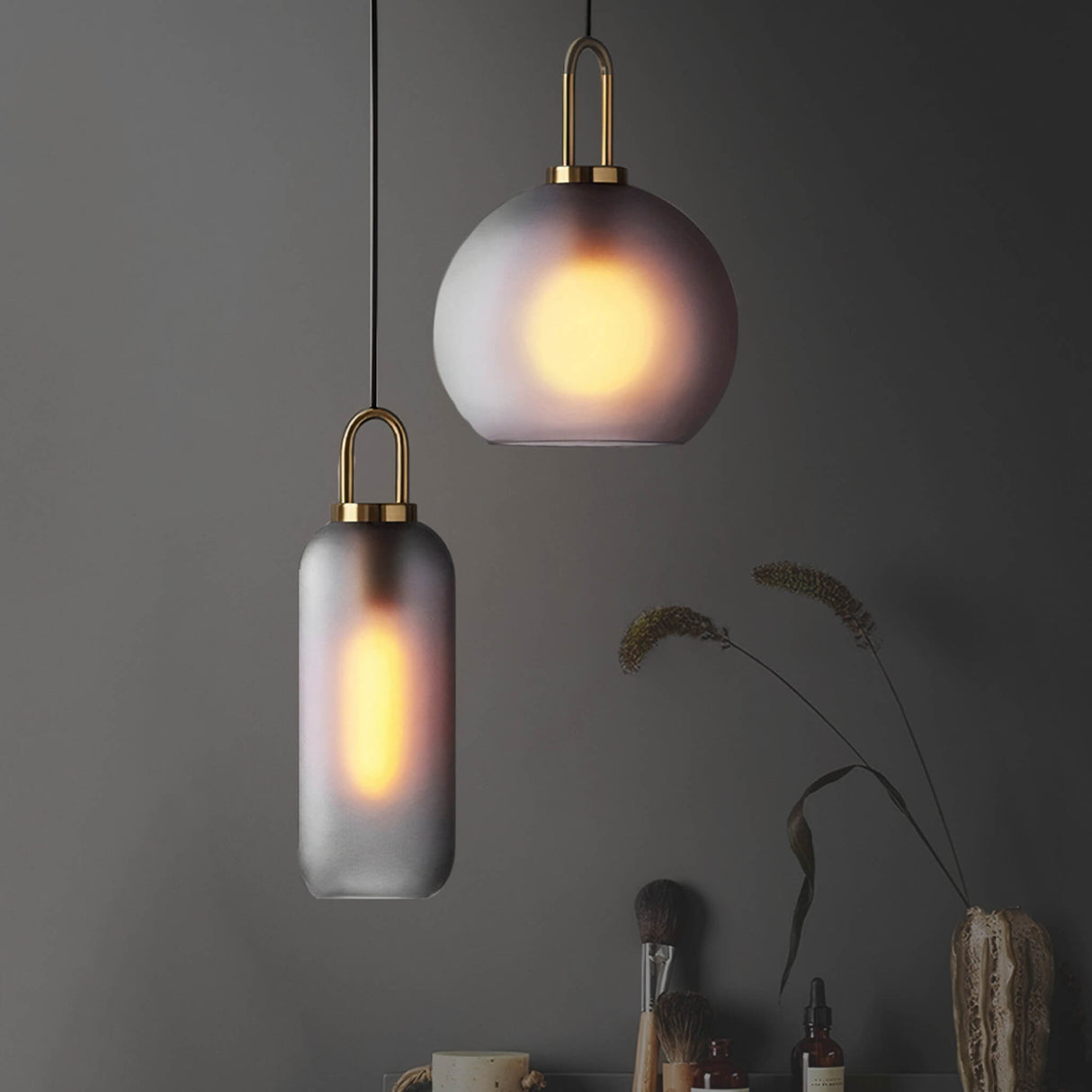 UrbanGlow – Industristil Taklampa i Rökfärgat Glas Hemnix
