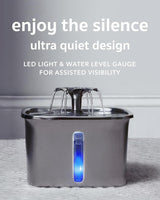 Luxora Rostfritt Stålfats Kattvatten Fontän med Filter Carvallo