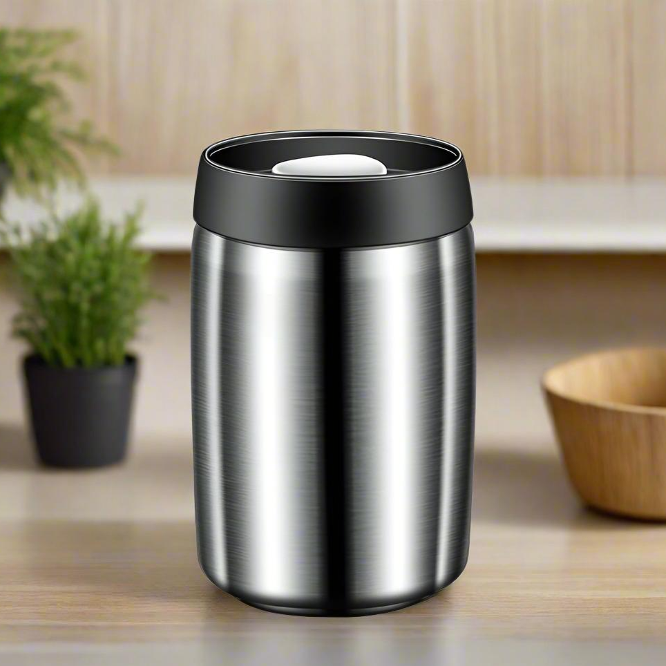 Royallure Vakuumförseglad Kaffe-böna Förvaringsbehållare 304 Rostfritt Stål Burk Carvallo