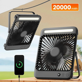 Royallure Bärbar Uppladdningsbar Bordsvovare – 20000mAh Batteri, Tyst 4-Hastighets Luftflöde & LED Lampa Carvallo