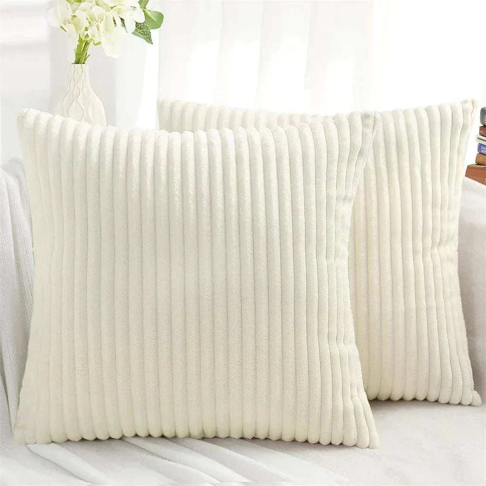 Fluffigt Corduroy Kuddfodral med Randigt Mönster Hemnix