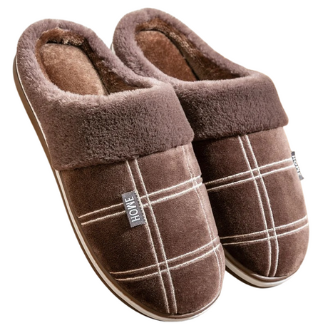 Flock Striped Inomhustofflor för herrar Hemnix