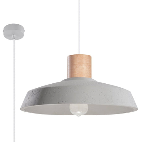 AFRA Betongpendel - Industriell Loftdesign - E27 Glödlampa Kompatibel - Ljusgrå Hållbar Betongskärm Carvallo