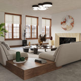 Arena Black Ceiling Lamp - 2x E27 LED - Modern PVC Design - 35x35x11 cm Carvallo