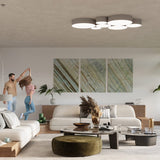 Arena Gray Ceiling Lamp - 2x E27 LED - Modern PVC Design - 35x35x11 cm Carvallo