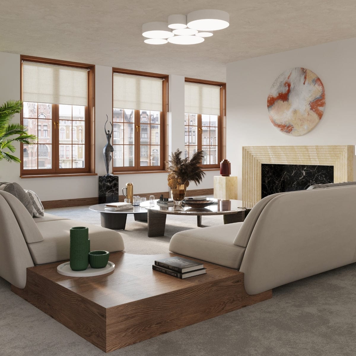 Arena Vit Taklampa - Modern PVC Design - E27 LED - 35x35x11 cm Carvallo