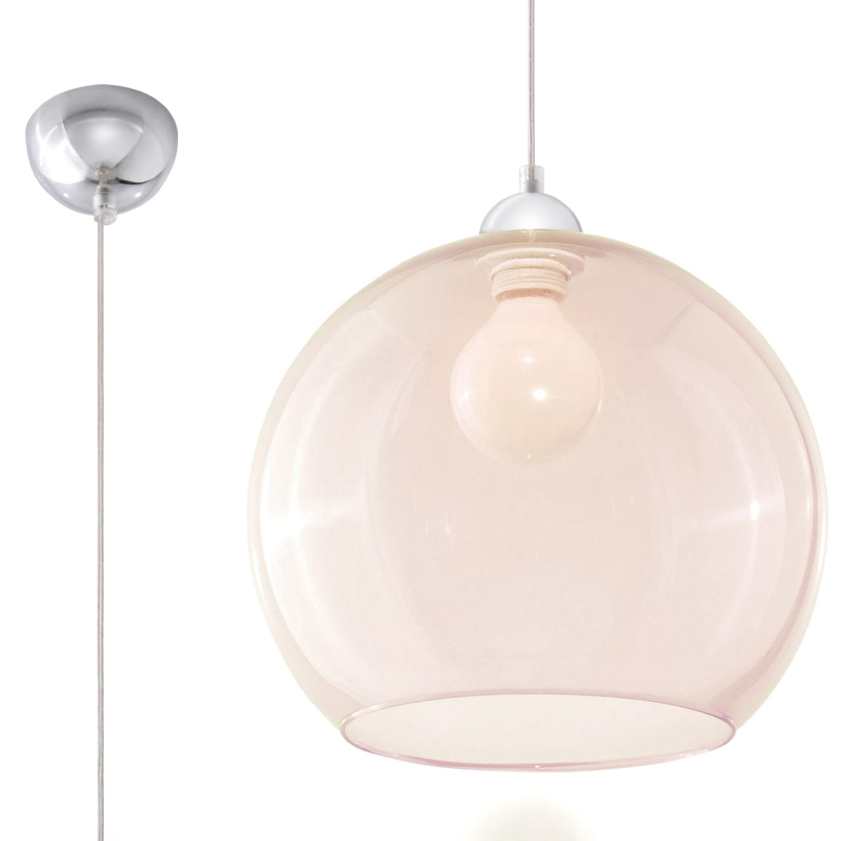 BALL Glaskronlampa - Minimalistisk Design - 8 Färgalternativ - E27 Lampa Kompatibel - Jämn Ljustillförsel Carvallo