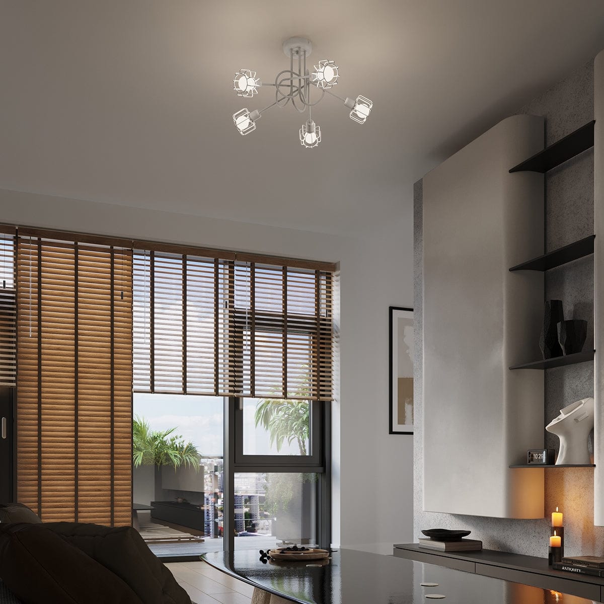 BELUCI 3 Vit Taklampa - Justerbar Loftstil Belysning - E27 Glödlampa Kompatibel - Minimalistisk Industriell Design Carvallo