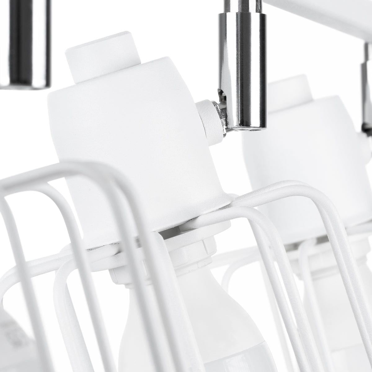 BELUCI 3 Vit Taklampa - Justerbar Loftstil Belysning - E27 Glödlampa Kompatibel - Minimalistisk Industriell Design Carvallo