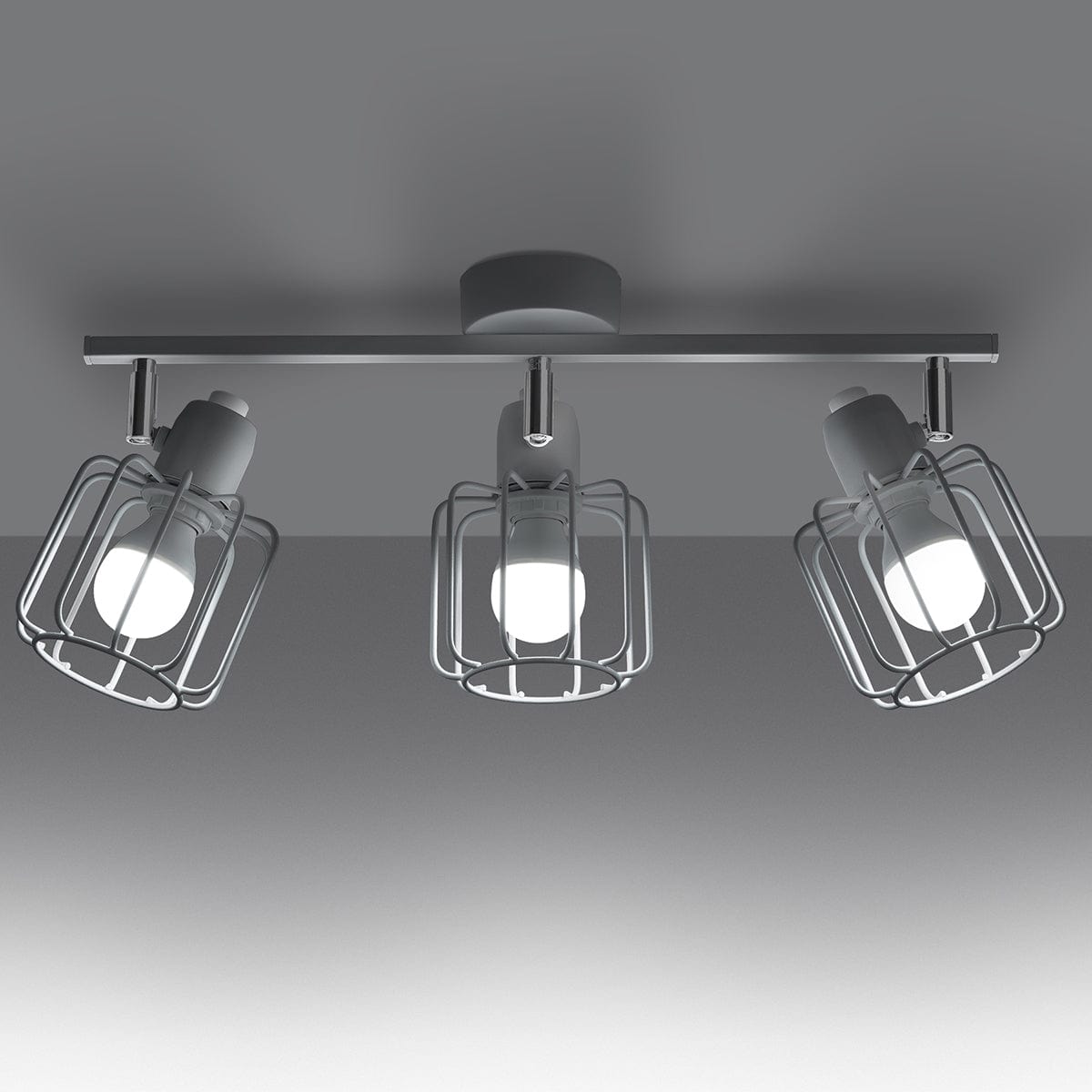 BELUCI 3 Vit Taklampa - Justerbar Loftstil Belysning - E27 Glödlampa Kompatibel - Minimalistisk Industriell Design Carvallo