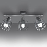 BELUCI 3 Vit Taklampa - Justerbar Loftstil Belysning - E27 Glödlampa Kompatibel - Minimalistisk Industriell Design Carvallo