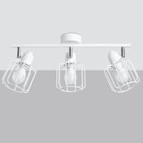BELUCI 3 Vit Taklampa - Justerbar Loftstil Belysning - E27 Glödlampa Kompatibel - Minimalistisk Industriell Design Carvallo