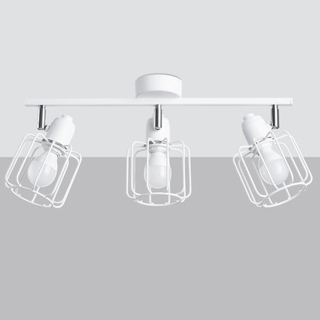 BELUCI 3 Vit Taklampa - Justerbar Loftstil Belysning - E27 Glödlampa Kompatibel - Minimalistisk Industriell Design Carvallo